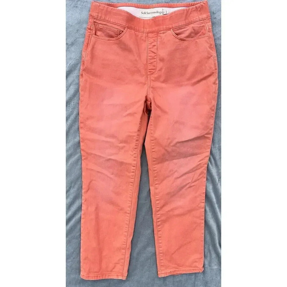 Soft Surroundings Jeans Womens Size Small Coral‎ Orange Denim Pull On Stretch - Picture 1 of 3